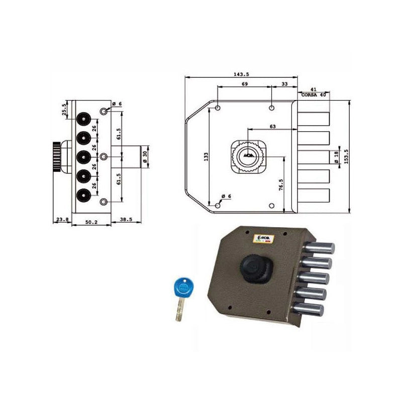 Serratura Sic.Semplice Dx Pompa Ja421 Moia