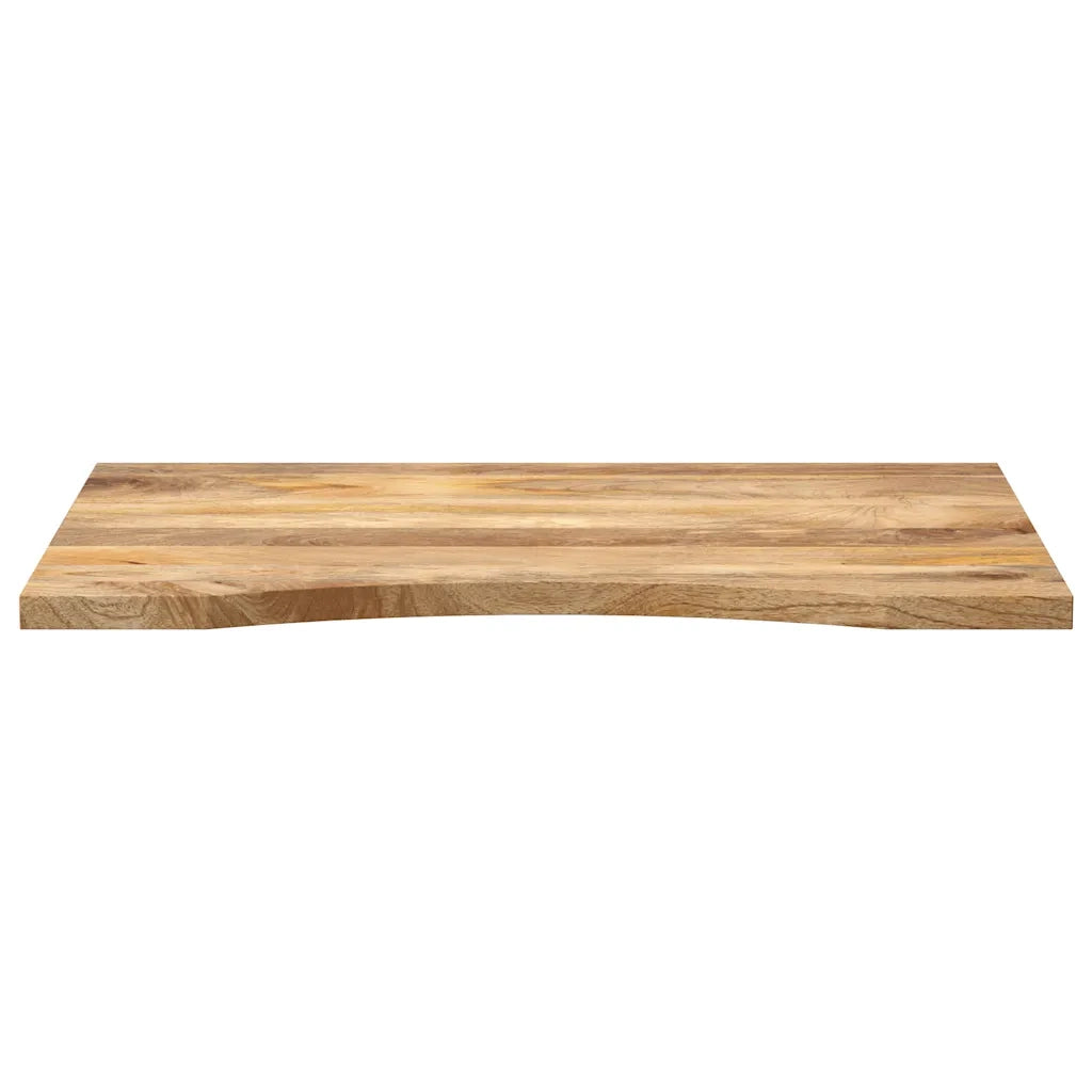Piano Scrivania con Curva 90x50x2,5 cm Massello Grezzo di Mango 370193