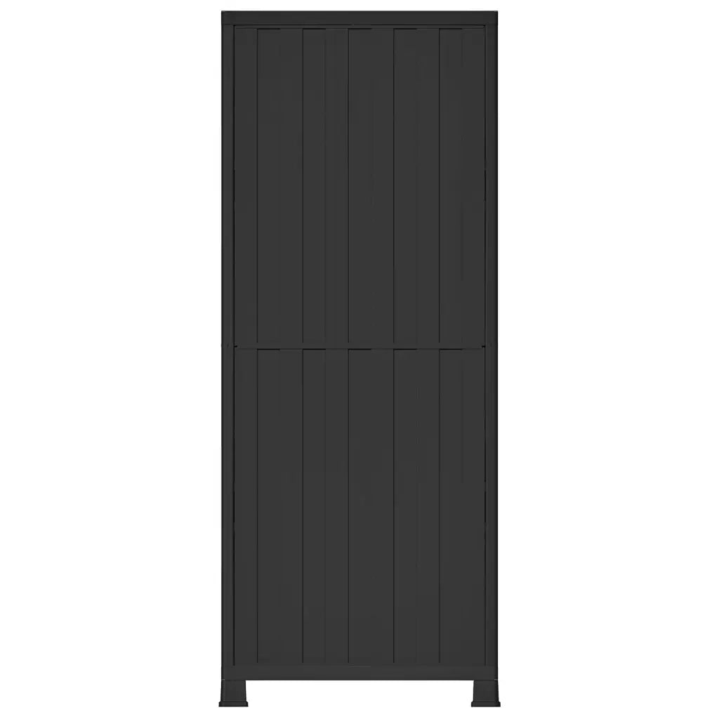 Armadio portaoggetti compatto 68 x 39 x 171 cm con 4 ripiani regolabili design moderno in plastica grigia 02_0046942