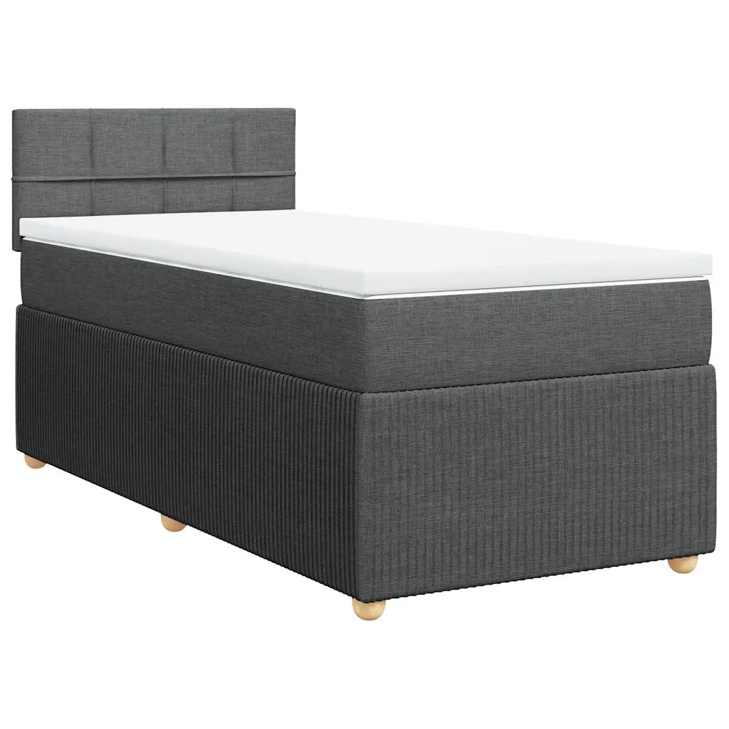 Giroletto a Molle con Materasso Grigio Scuro 90x190 cm Tessuto 3287312