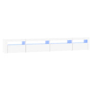 Mobile TV multimediale scaffale TV credenza mobile TV sala da pranzo soggiorno camera da letto con luci LED 270 x 35 x 40 cm bianco 02_0026578