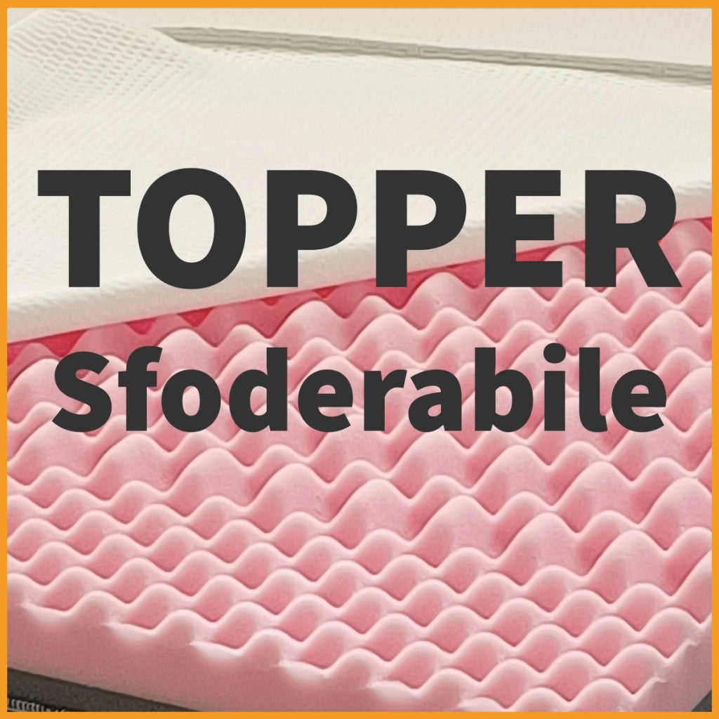 Topper MEMORY + Topper RIGIDO ORTOPEDICO ALTO 8 cm | TOPPER MEMORY e RIGIDO Piazza e mezzo 130X200 Cm | Materasso con tessuto SFODERABILE | Topper doppia rigiditï¿½ - MOD. OPTIMA H8