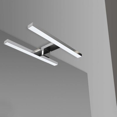 Specchio LED 60x90 cm reversibile con angoli raggiati e luce naturale