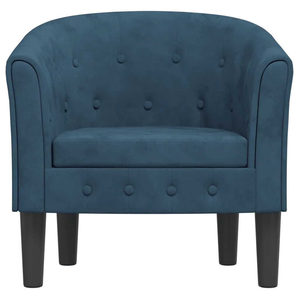 Poltrona-Divano Sedia Cabriolet Blu Scuro in Velluto