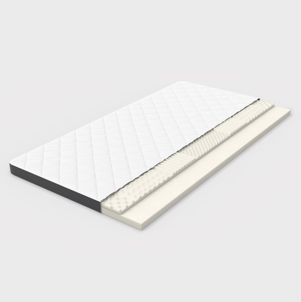 Materasso H3 a media compattezza in schiuma a 7 zone, altezza 7 cm, 90x200 cm, certificato Oeko-Tex