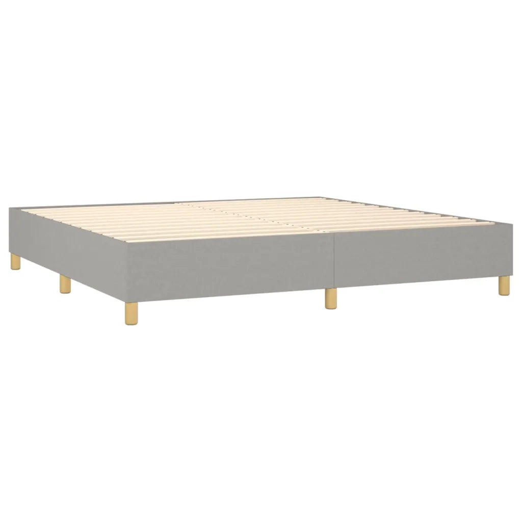 Giroletto a Molle con Materasso Grigio Chiaro 200x200cm Tessuto 3128469
