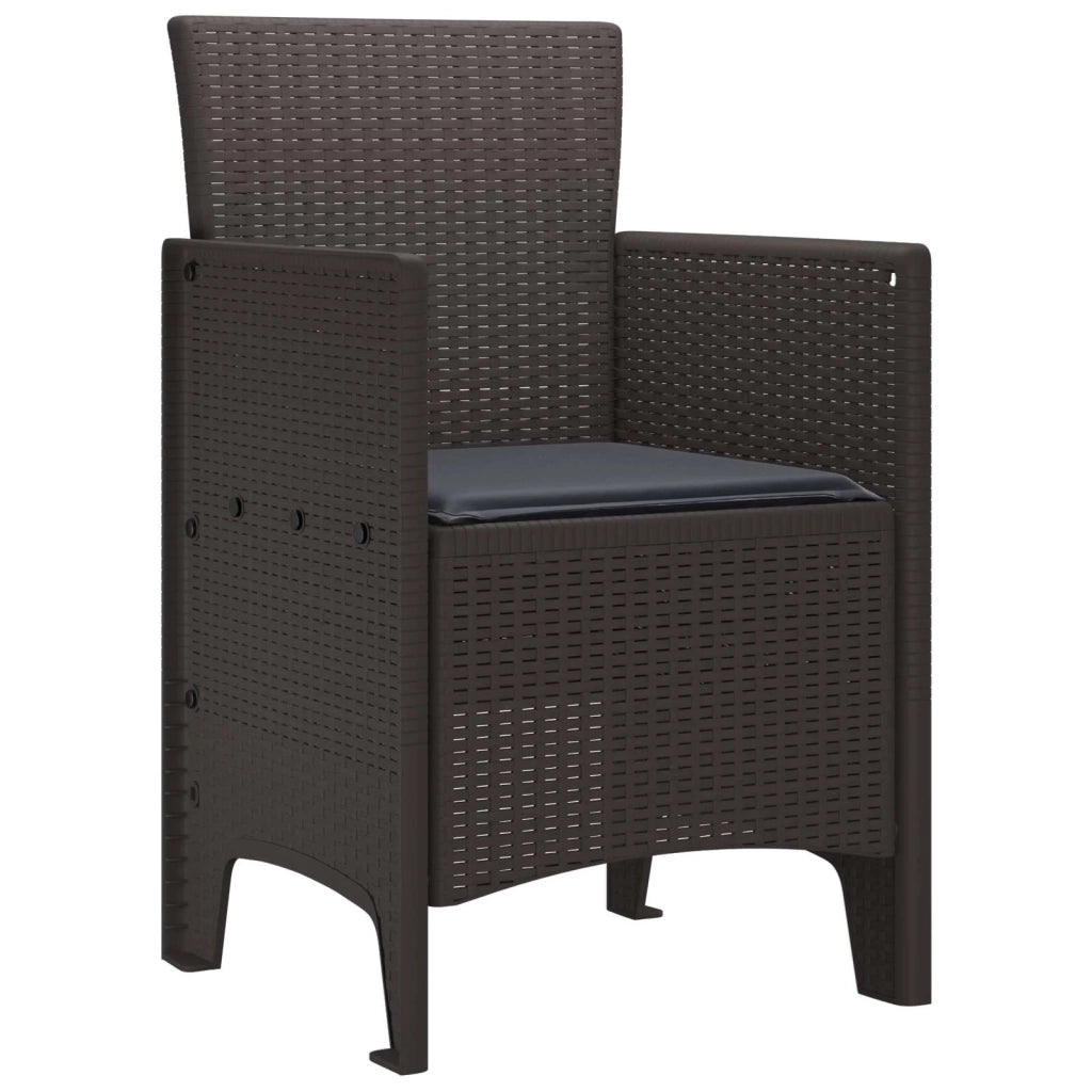 Sedia da Giardino 4 pcs Marrone 53 x 49 x 85 cm Polipropilene