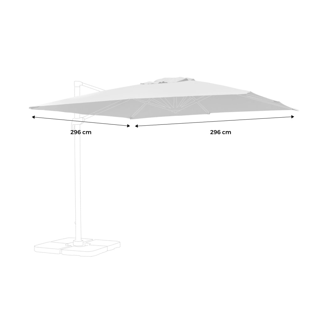 Telo per ombrellone falgos 3x3m, grigio
