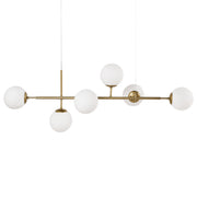 Lampadario in metallo con 6 paralumi in vetro oro stile glamour
