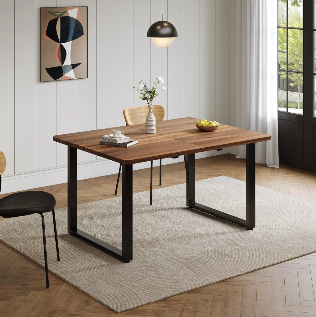 Tavolo da pranzo estensibile 140/180/220x80x75 cm in MDF noce
