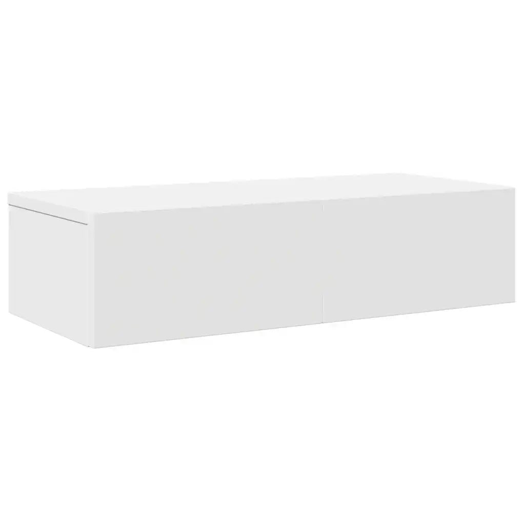 Scaffale a Parete con Cassetti Bianco 60x26,5x15 cm Truciolato 859968