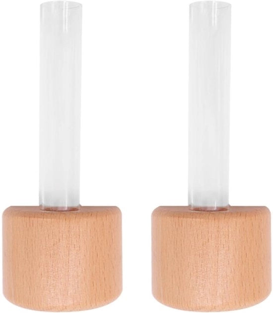 Kit di coltivazione per piante da interno - Stazione di coltivazione per piante da 2 - Ossidiana e magneti - Vaso in vetro e magneti - Materiale in legno e plastica - Design semplice - Aumento discreto