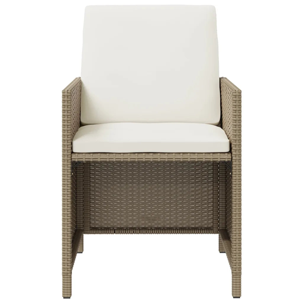 Set da Pranzo da Giardino 9 pz con Cuscini in Polyrattan Beige 3095517