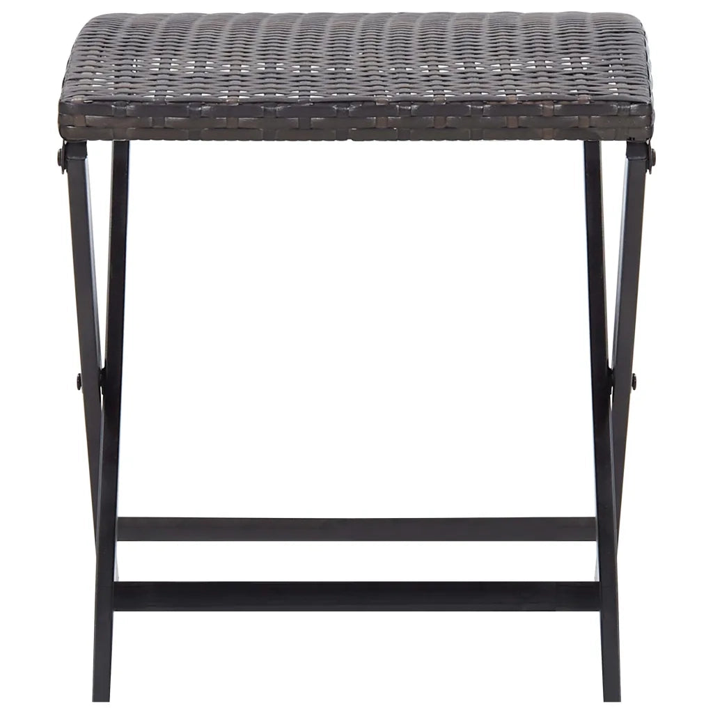 Sgabello Pieghevole in Polyrattan Marrone 45772