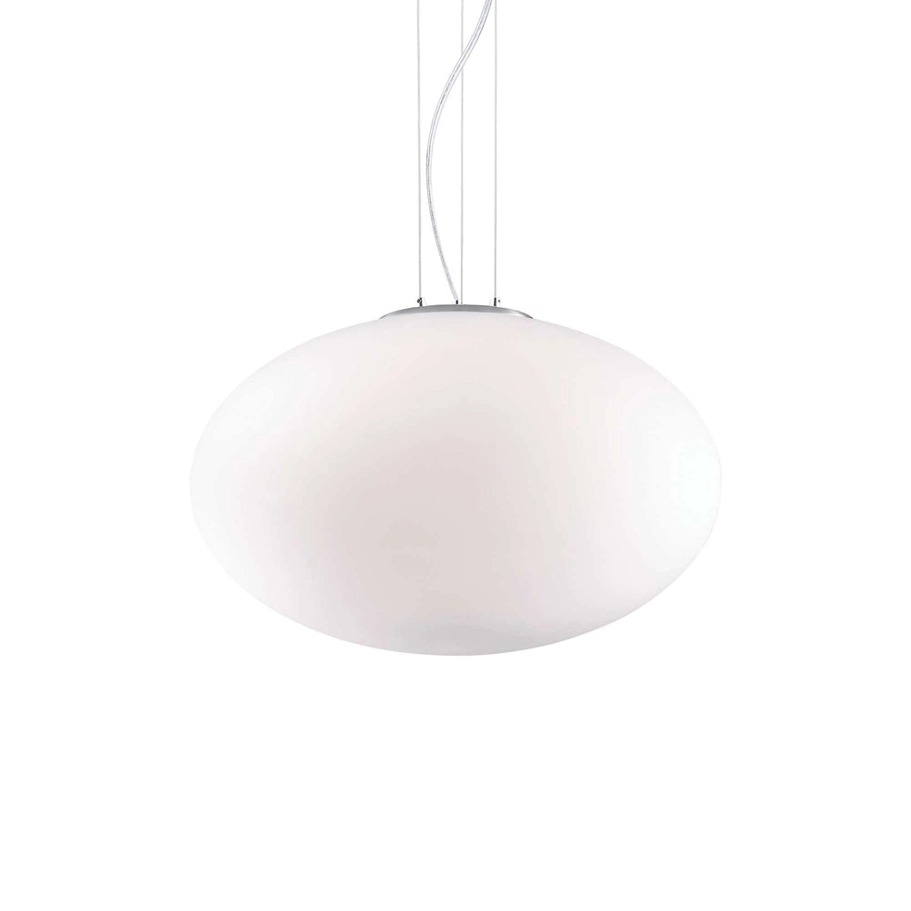 Sospensione Moderna Candy Vetro Bianco 1 Luce E27 D50Cm