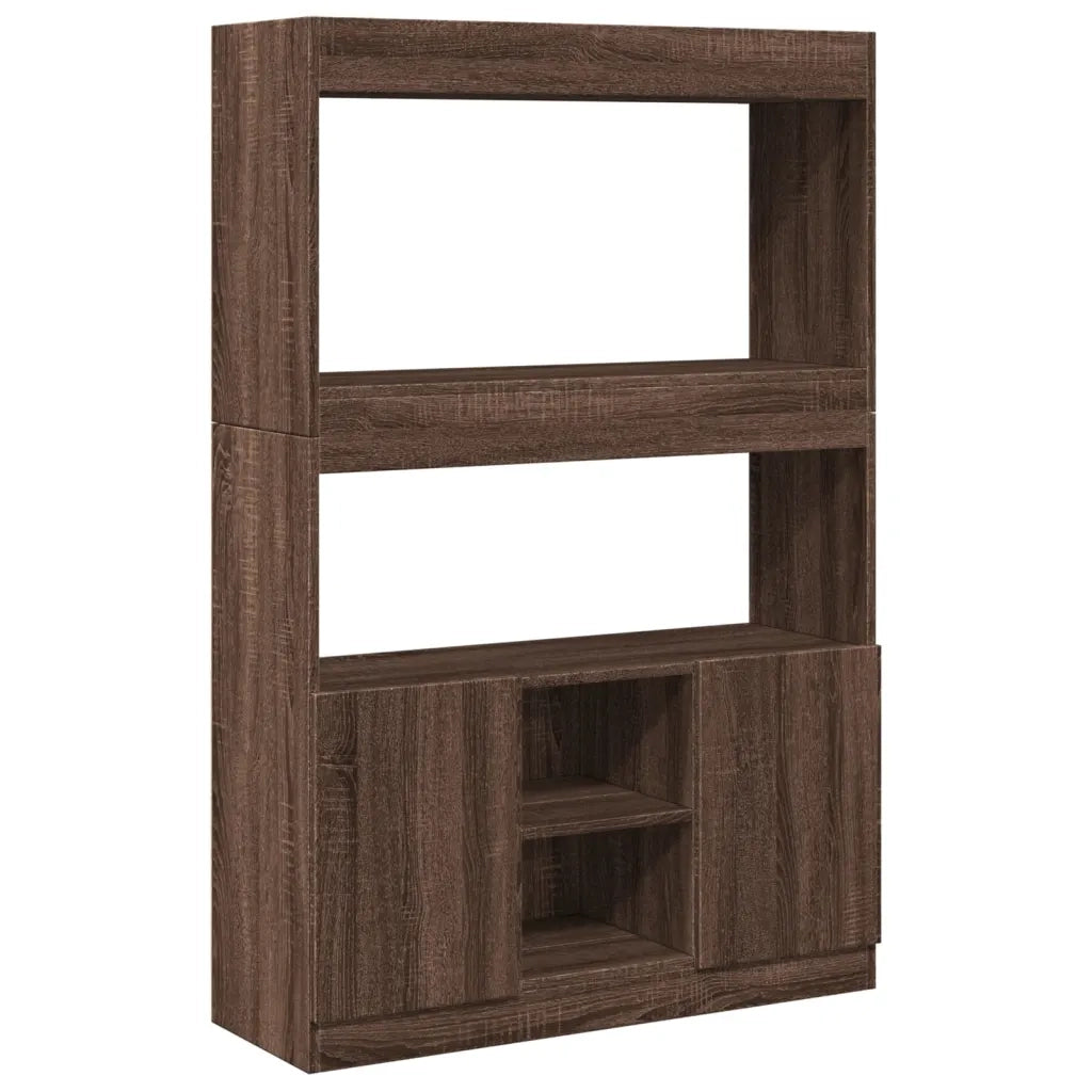 Credenza-Buffet-Armadio da cucina Rovere Marrone 92x33x140 cm in Legno Multistrato