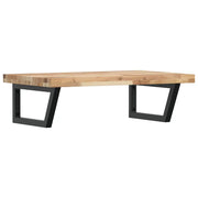 Ripiano a Parete per Lavabo-Supporti per mensole in Acciaio e Massello di Acacia 890942