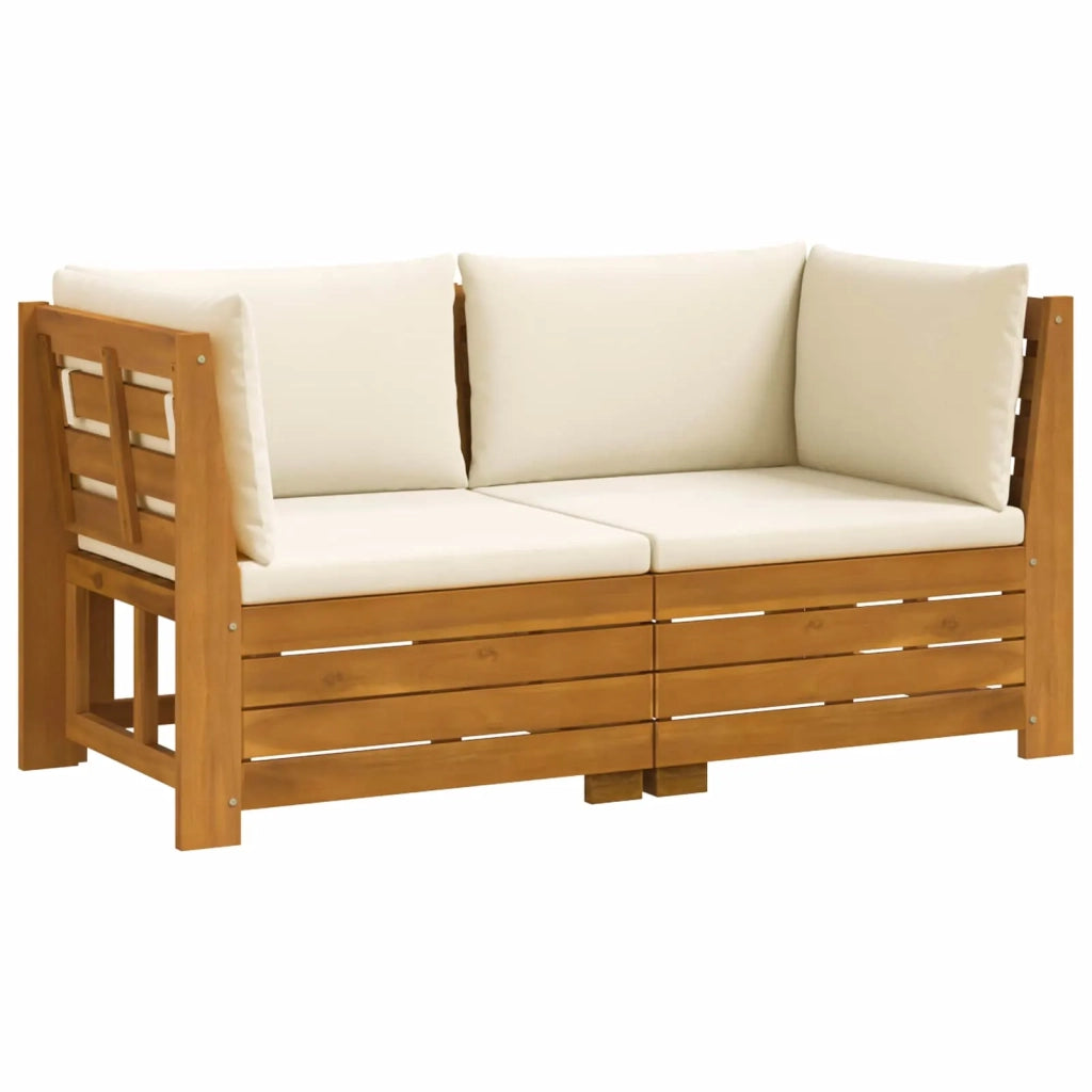Set di divani da esterno-Sofa da giardino con cuscino 2 Pezzo Marrone 664265