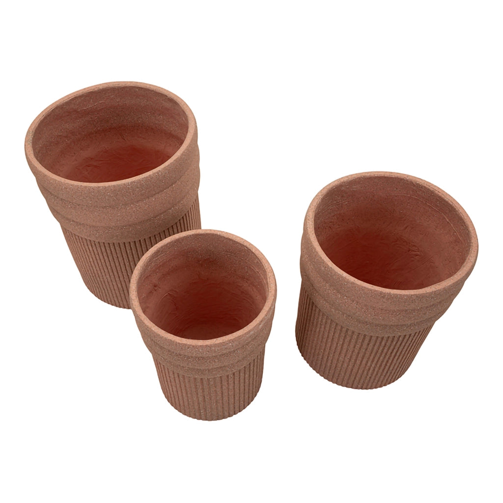 Gafase, Vaso set 3 Vasi, Marrone Terracotta