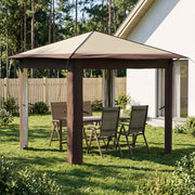 Gazebo senza Parete 2,6 x 2,6 m Crema e Marrone 42036800
