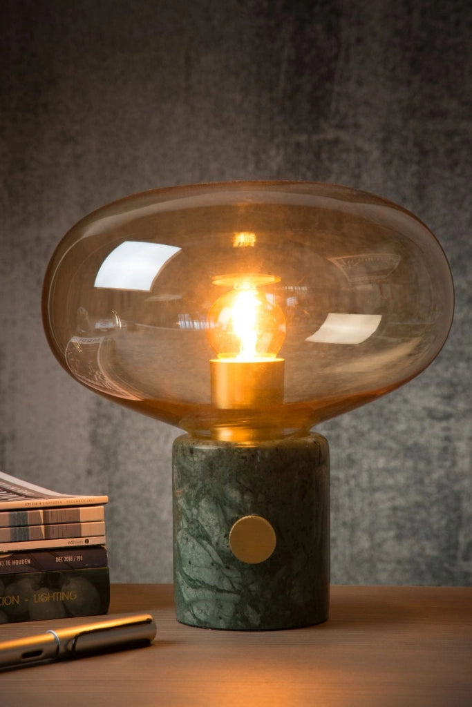 Lampada da tavolo Lucide Charlize marmo verde E27 40W