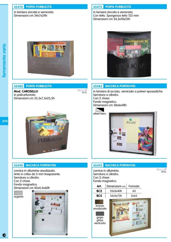 1pz alubox portapubblicita' carosello col. ghisa cod:ferx.44661