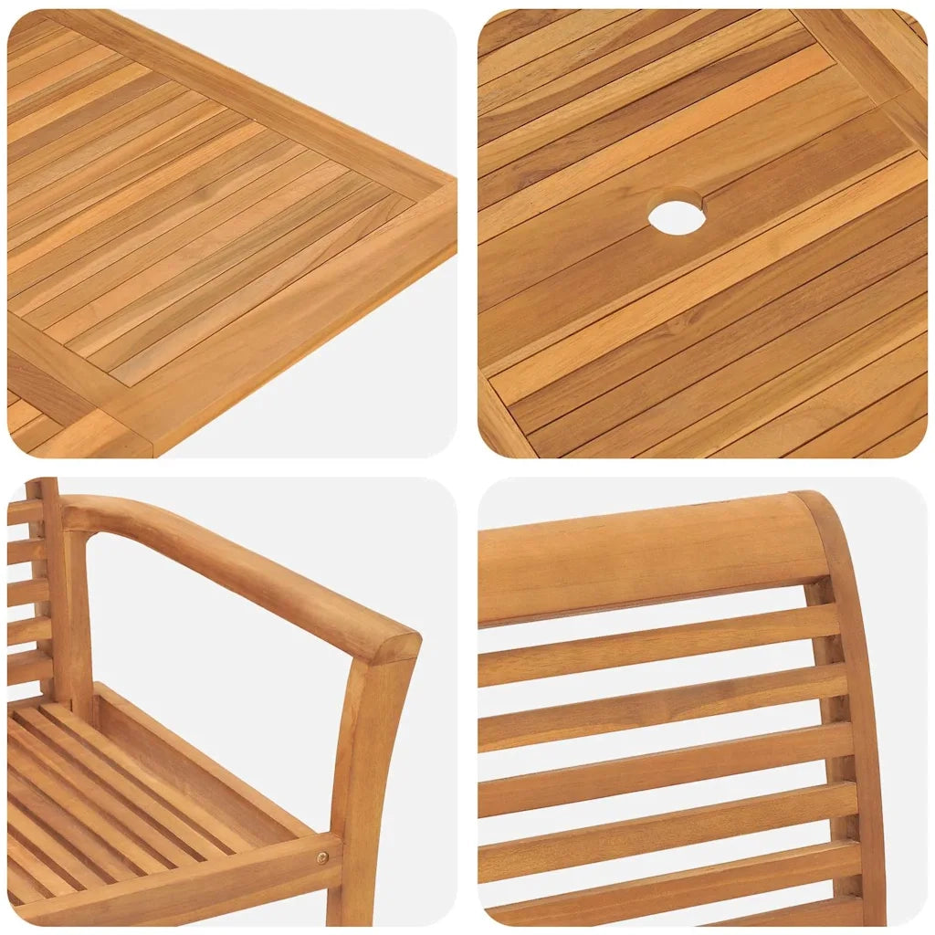 Set da Pranzo per Giardino 7 pcs Marrone Legno di teak solido 3383942