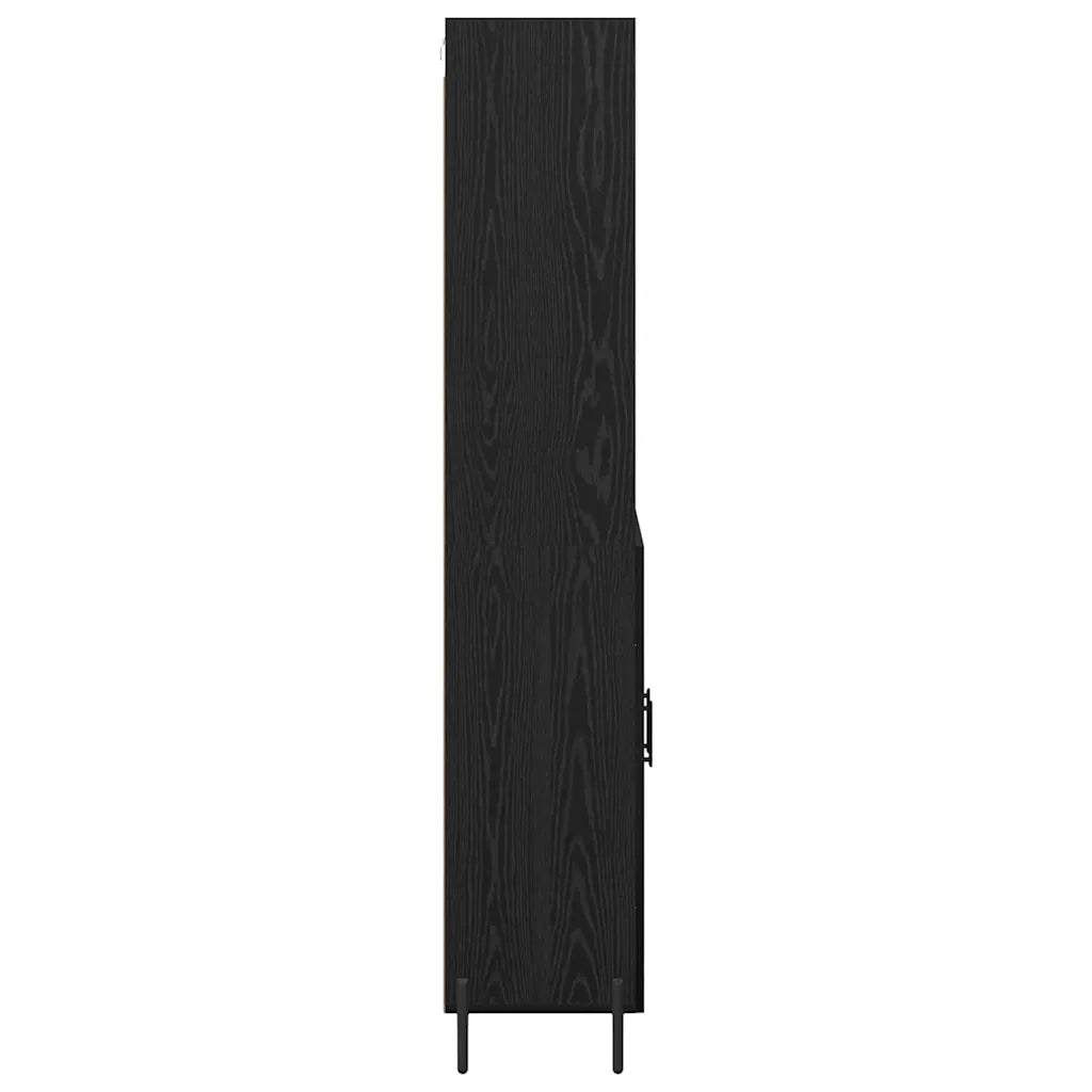 Credenza | Madia | Buffet da pranzo | Armadio da pranzo Rovere Nero 69,5 x 34 x 180 cm Legno multistrato