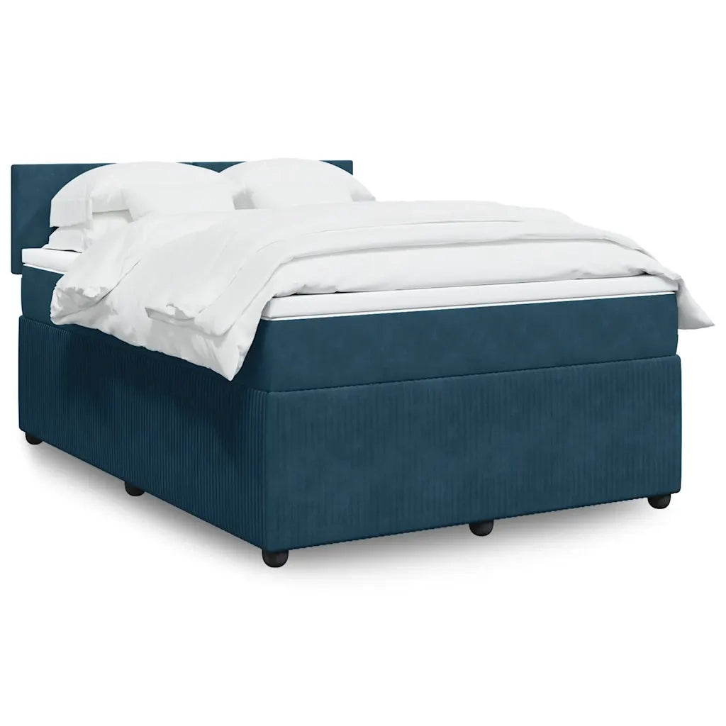 Giroletto a Molle con Materasso Blu 140x200 cm in Velluto 3290056