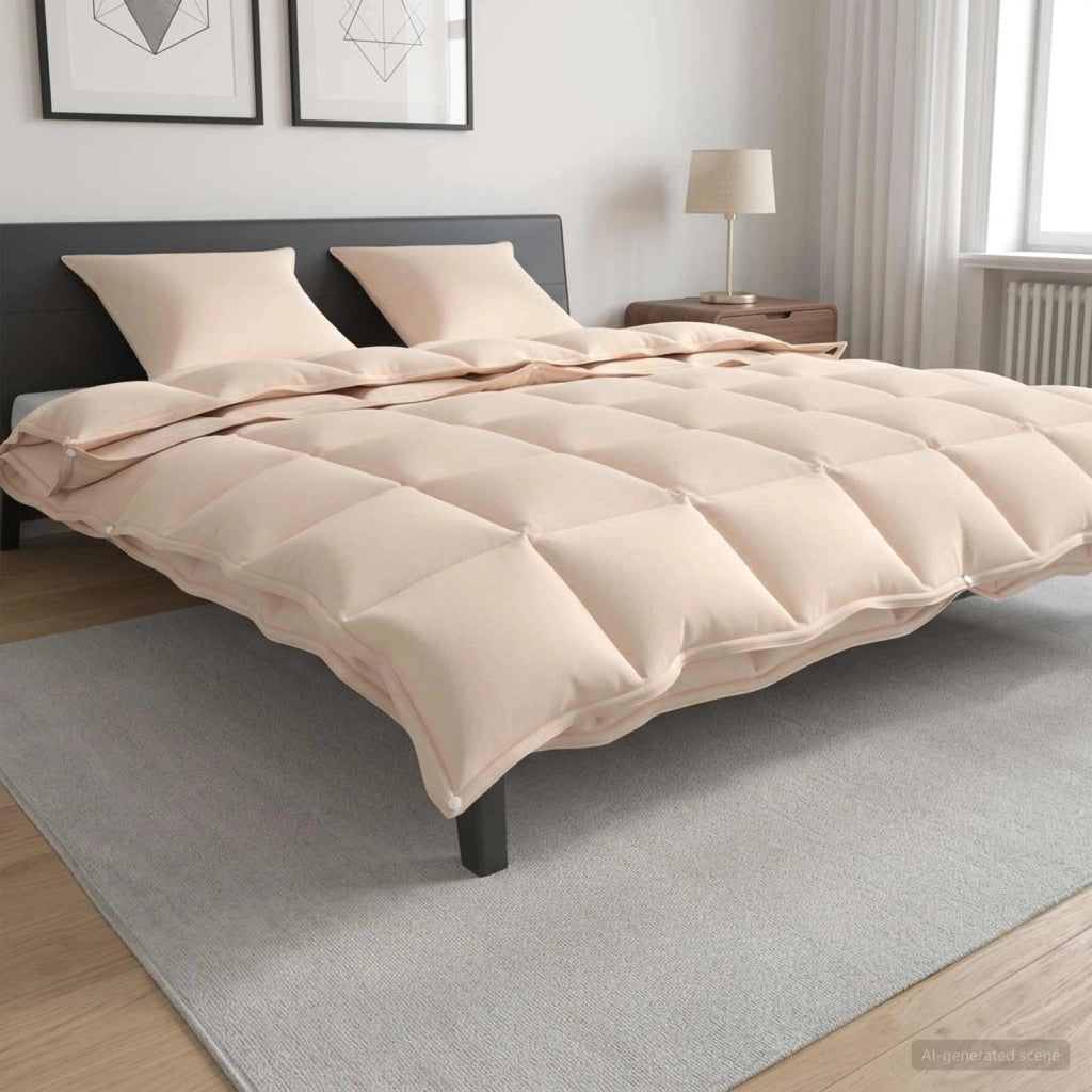 Piumone 200 x 240 cm Tutte le stagioni Fibra di Kapok Beige 42041916