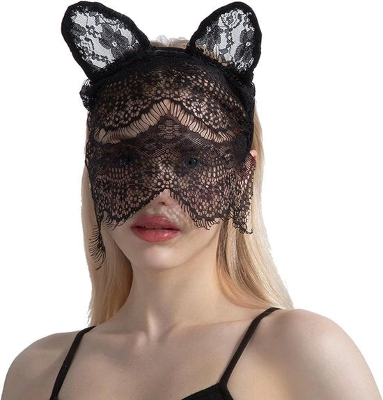 Disguise per feste e Halloween - Cappello da mascherata con velo nero