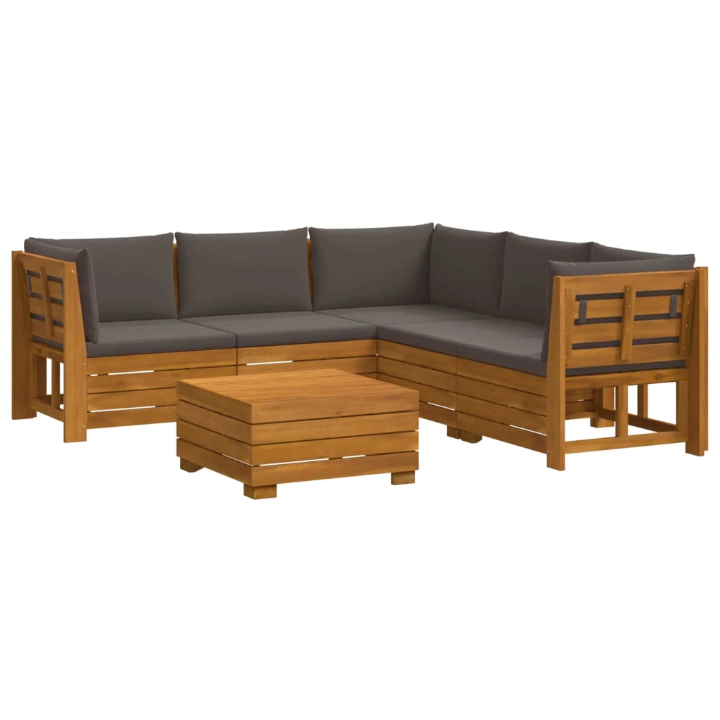 Set di divani da esterno con cuscino 6 Pezzo Marrone 3403108