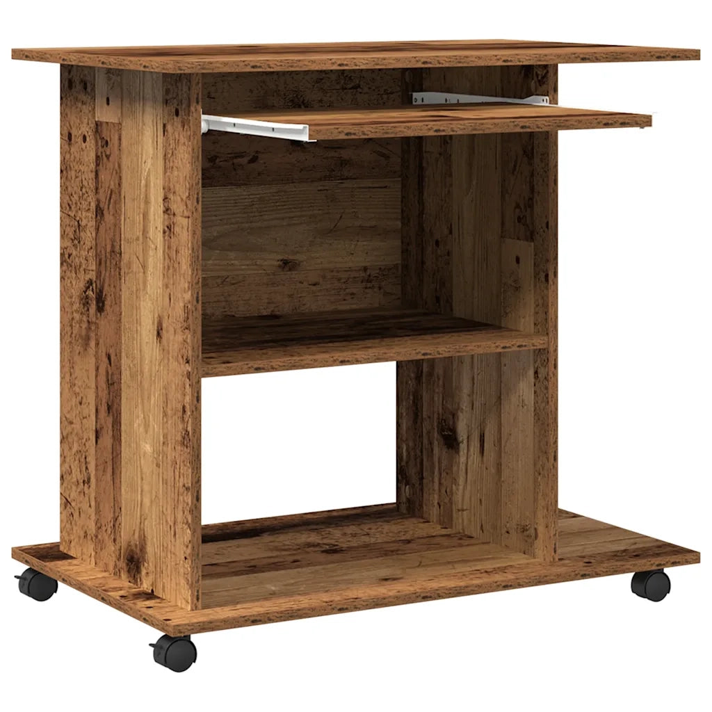 Scrivania | Tavolo da Ufficio da Computer Legno Antico 80x50x75cm Legno Multistrato