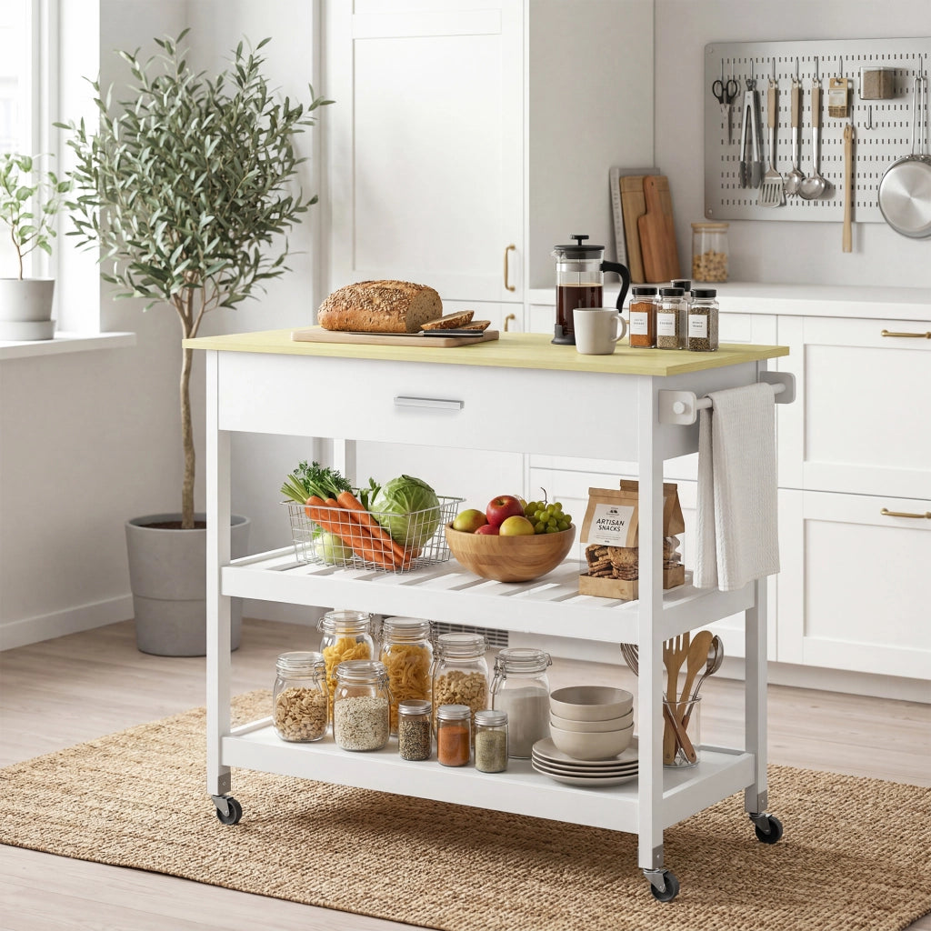 Carrello da cucina con ripiani ¨C Minimal ¨C Bianco