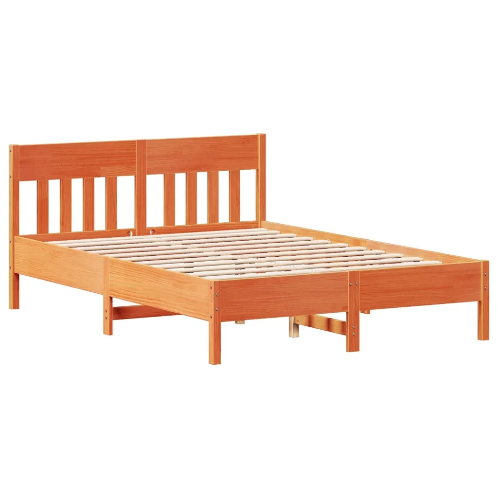 Letto senza Materasso Marrone Cera 150x200 cm in Legno di Pino 3307004