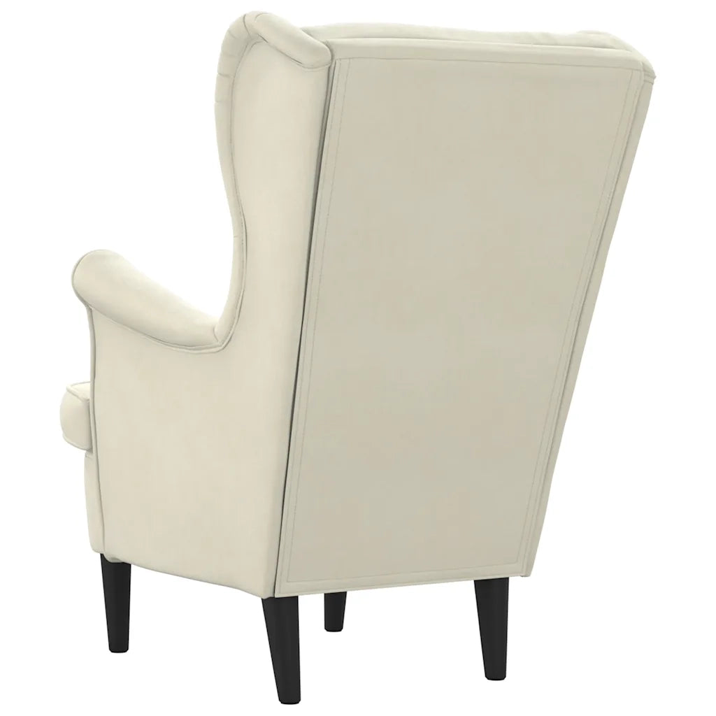 Poltrona Bianco Crema in Velluto