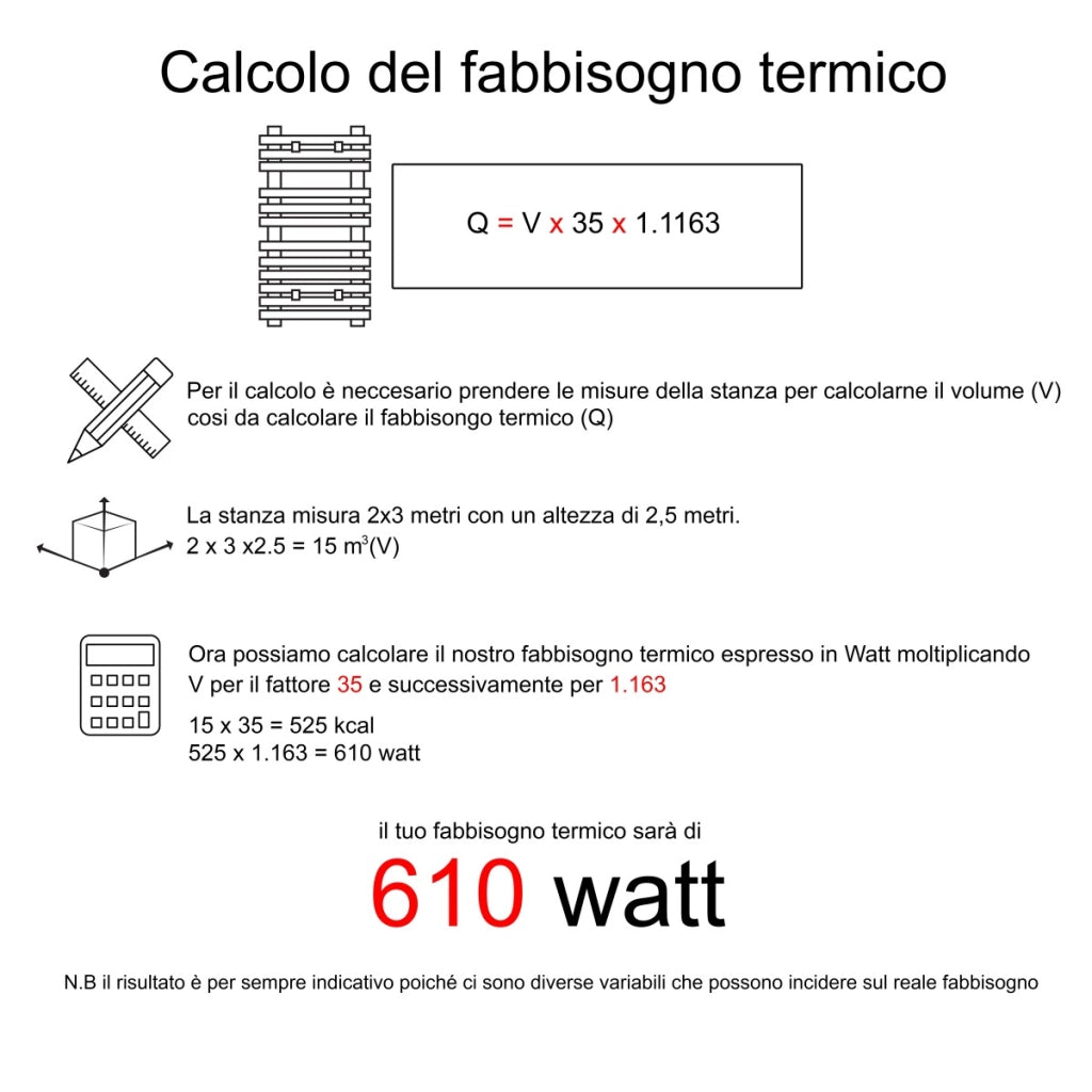 Scaldasalviette termoarredo 120x45 bianco interasse 40 cm idraulico