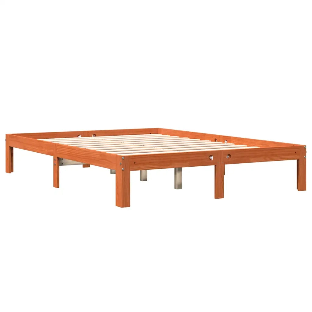 Letto senza Materasso-Struttura Letto Marrone Cera 120x190 cm in Legno di Pino 300521