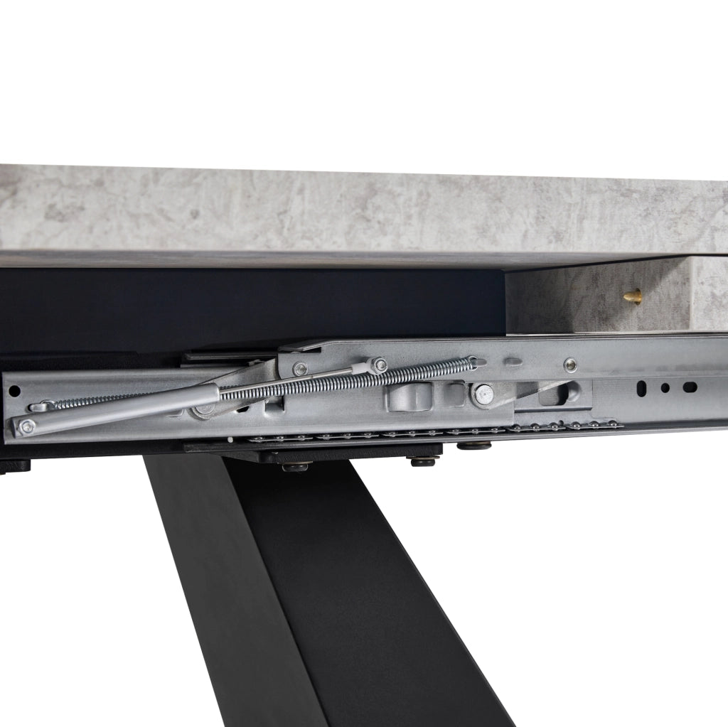 Tavolo da pranzo allungabile 99-159 x 74 x 77 cm, MDF grigio effetto marmo
