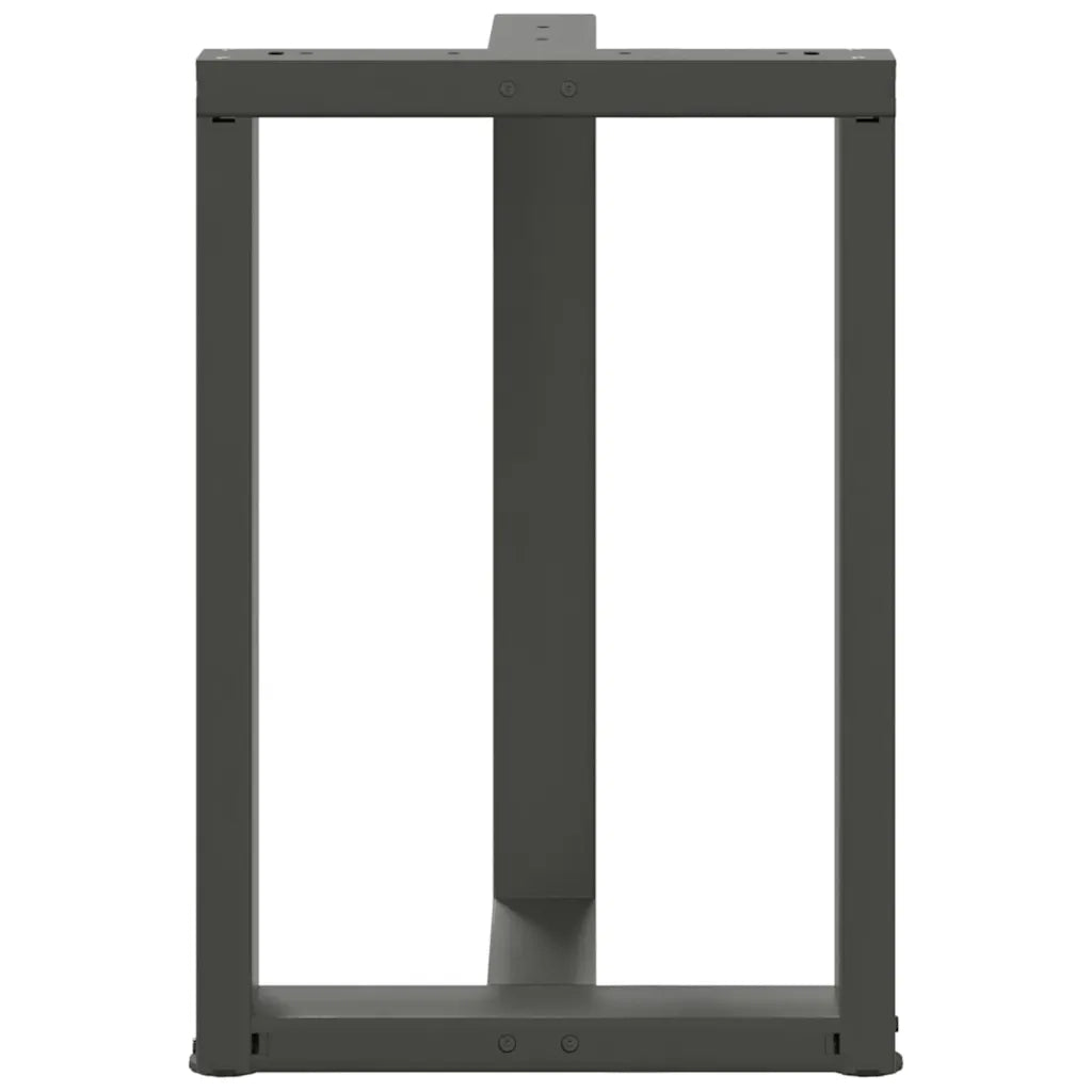 Gambe per tavolo da pranzo a forma di T 2 pz Antracite 50x35x(72-73) cm Acciaio 4013050