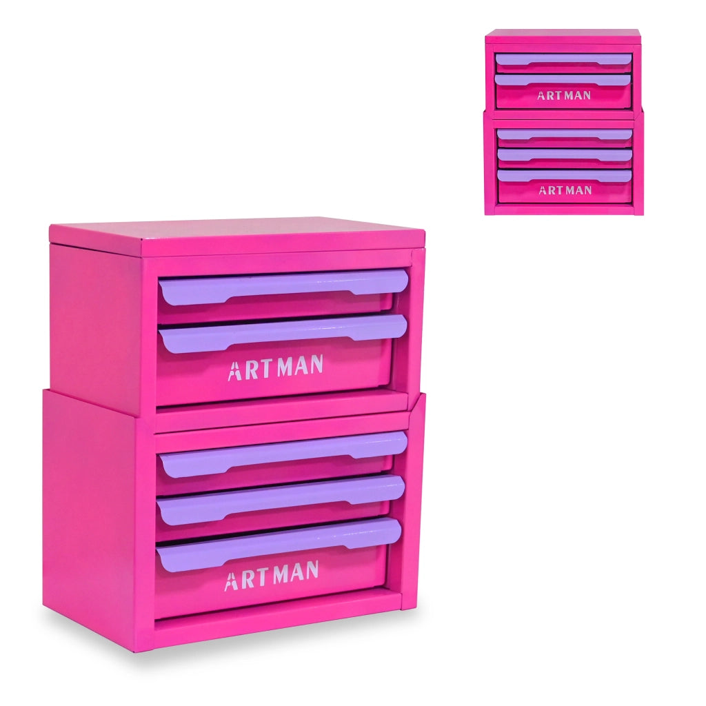 Cassettiera da scrivania con 5 cassetti impilabile in acciaio laminato a freddo per cosmetici e ufficio
