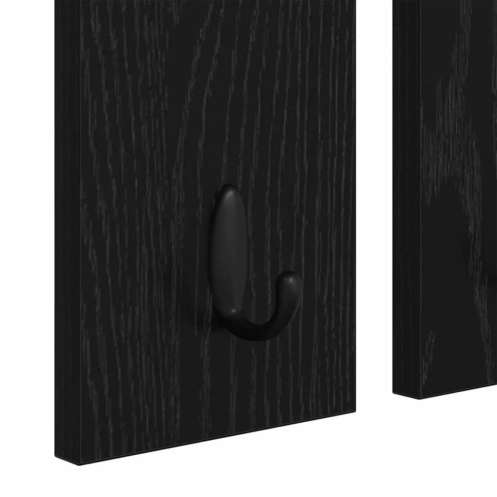 Appendiabiti a muro con lo scaffale Rovere nero 85 x 10 x 45 cm 874484