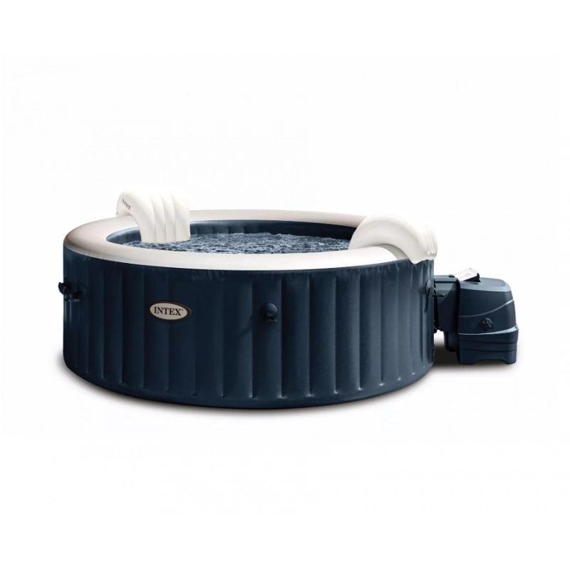 Spa gonfiabile idromassaggio 4 posti con luce LED e poggiatesta, riscaldamento 40°C diametro 196 cm altezza 71 cm per esterno - Intex