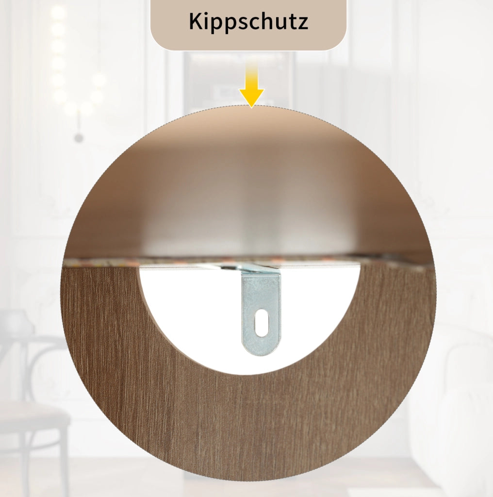 Mobiletto da bagno medio con luce, 40 cm di larghezza, 1 cassetto grande e 1 anta in vetro temperato