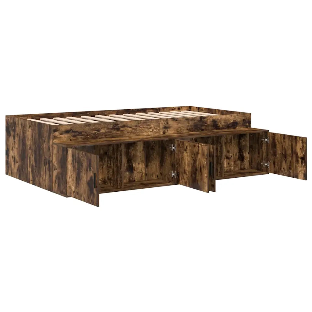 Letto singolo | Letto per adulti | Struttura del letto Rovere fum¨¦ 70 x 190 cm Legno multistrato