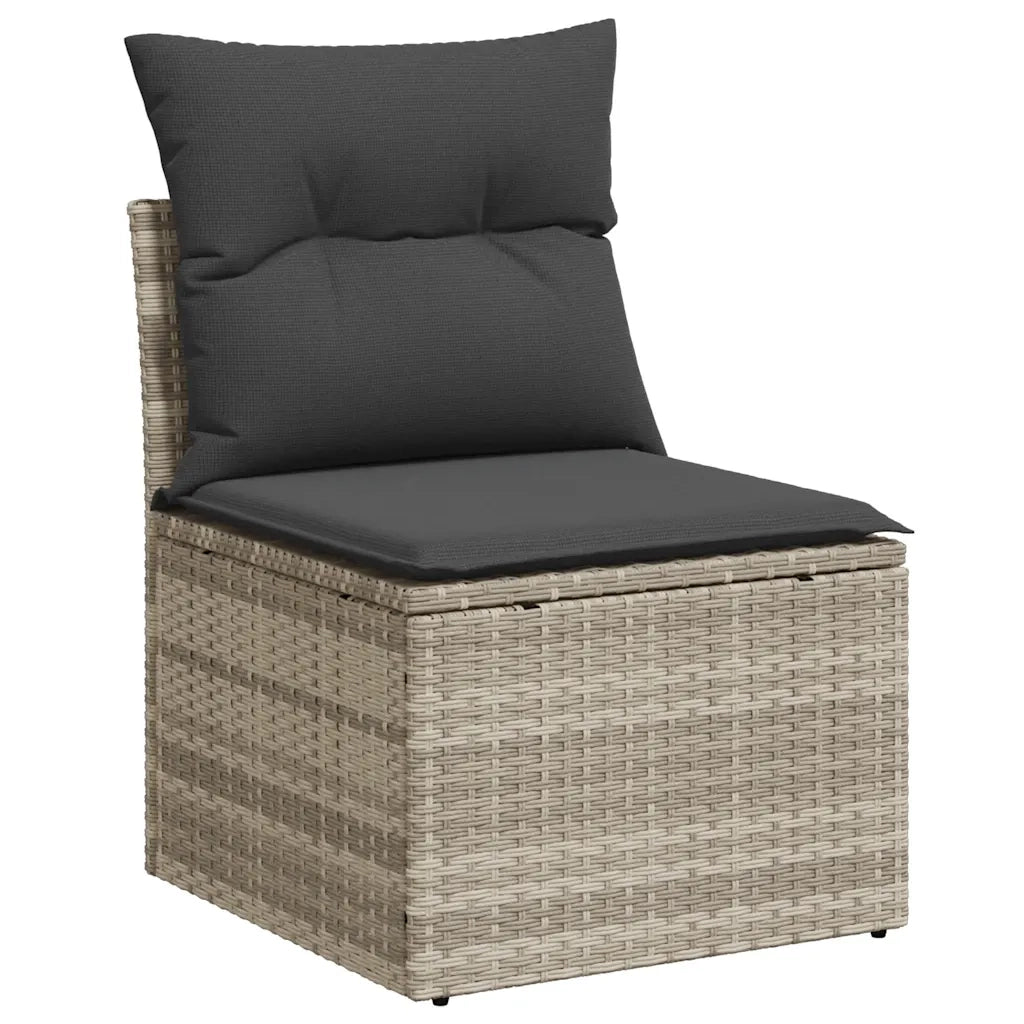 Set Divani da Giardino 7pz con Cuscini Grigio Chiaro Polyrattan 3327822