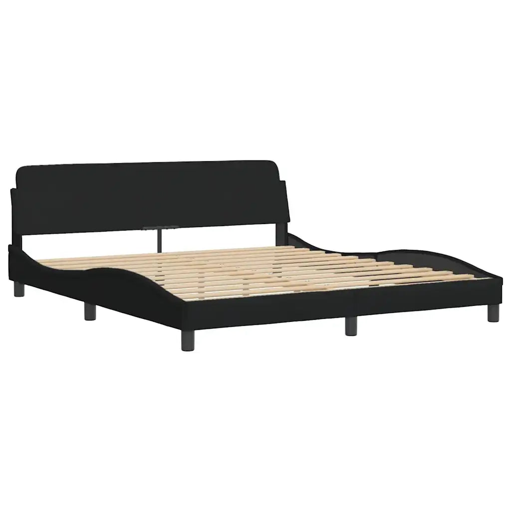 Giroletto senza Materasso-Struttura Letto Nero 180x200 cm in Tessuto 199469