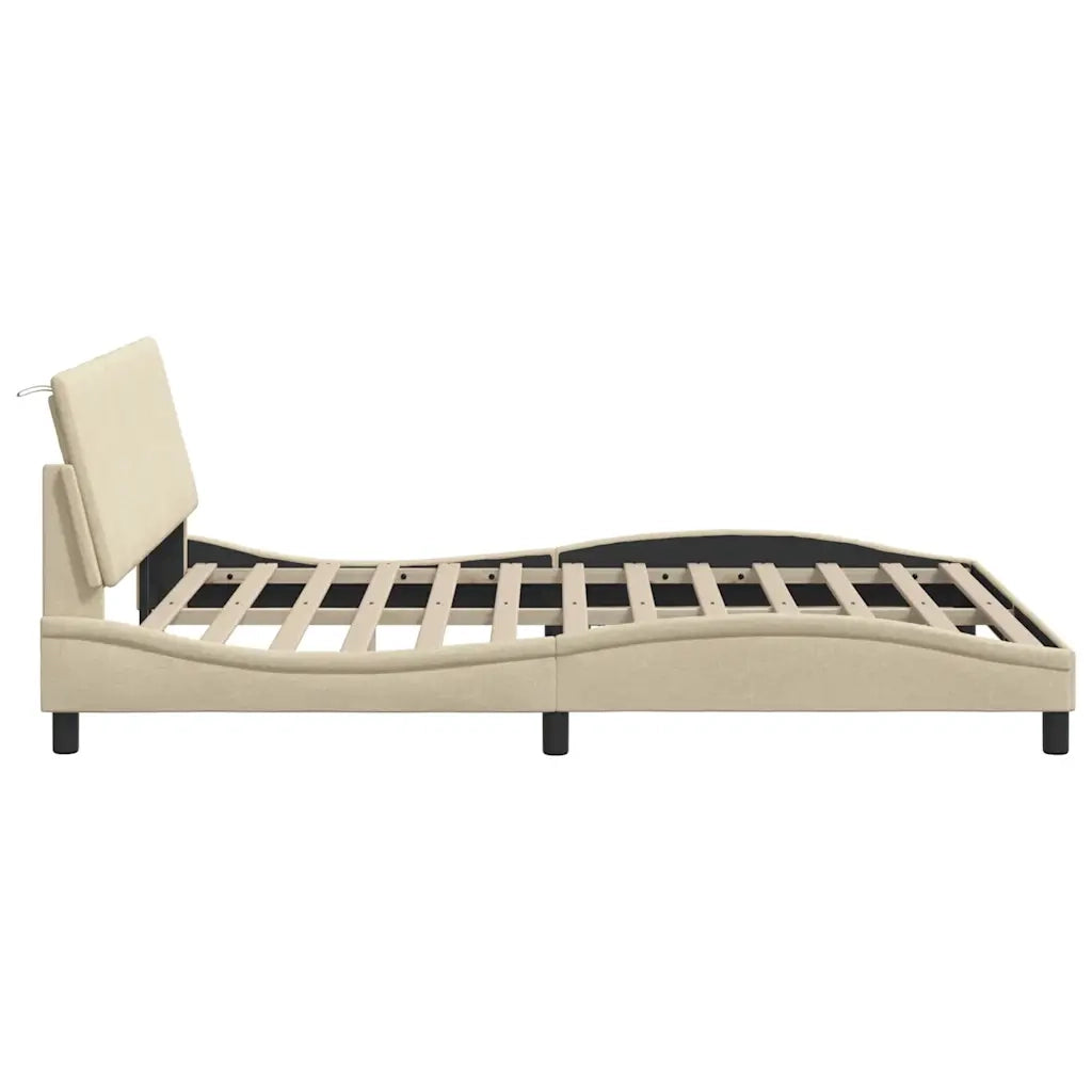 Giroletto senza Materasso-Struttura Letto Hanko Crema 160x200 cm in Tessuto 718204