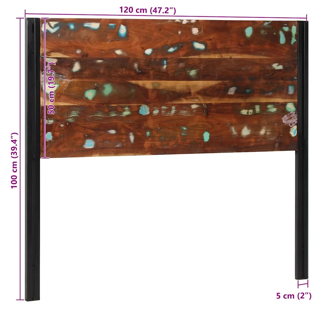 Testiera 120 cm in Legno Massello di Recupero e Ferro 4017547