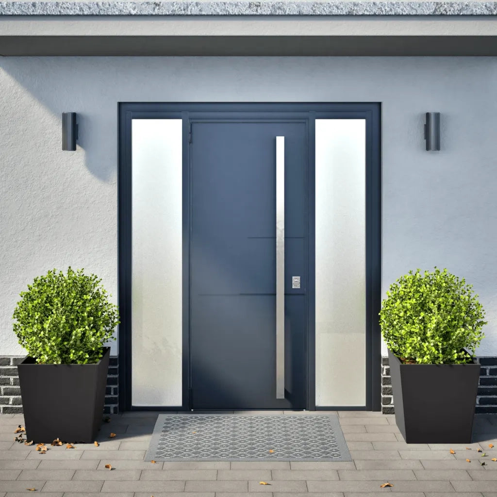 2 pz Fioriere | Cassetta per fiori | Vaso da Giardino Nere 50x50x50 cm in Acciaio